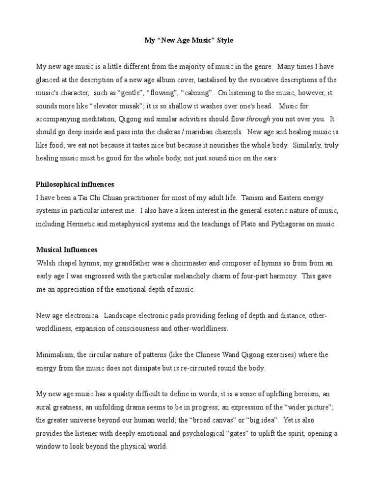 Writing Music New Age Style | PDF | Chord (Music) | New Age