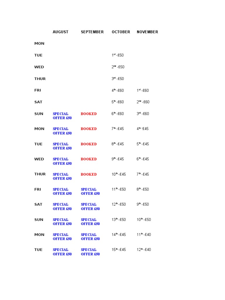 The calendar pdf