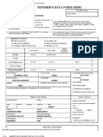 Member's Data Form (Mdf) Print (No