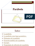 Ecuación analítica y elementos de la parábola