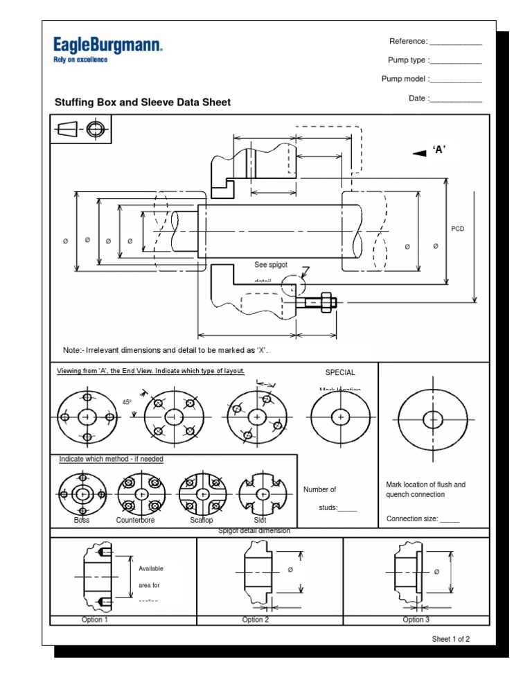 Stuffing Box and Seal Data Sheet | PDF