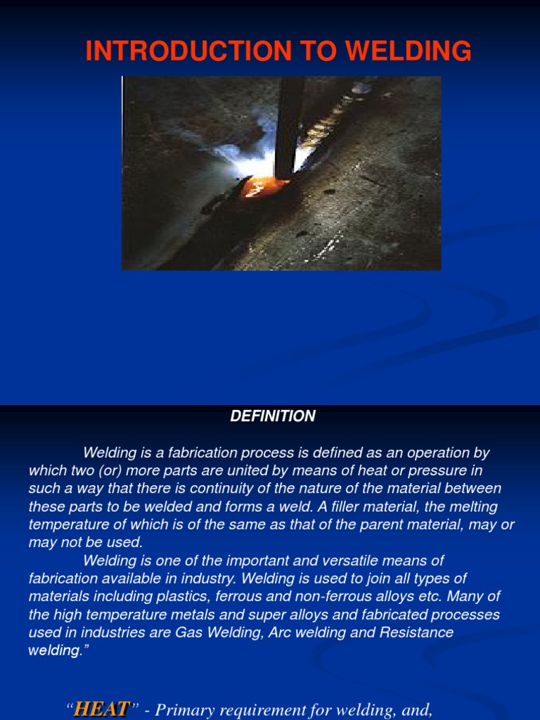 Introduction To Welding PDF Welding Construction