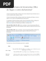 O que é a barra de ferramentas Office do Skype e como ela funciona