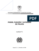 Cartilla No 5 PODER, FUNCIÓN Y ACTIVIDAD DE POLICIA