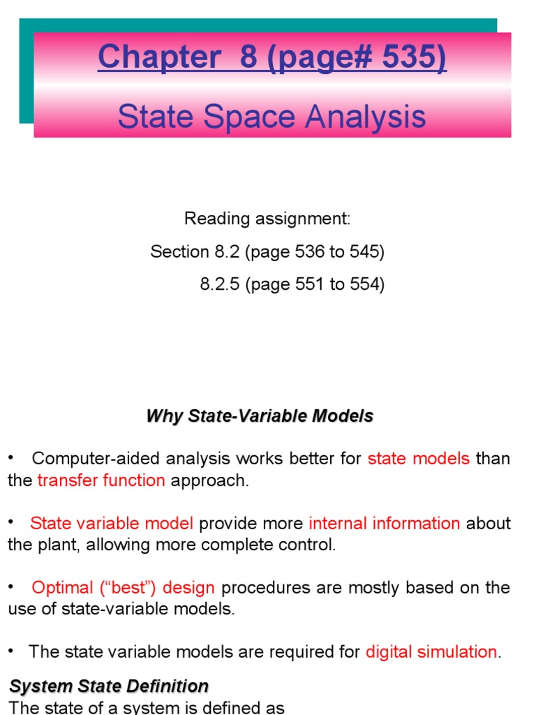 State Space Analysis and Modeling Techniques | PDF | Vector Space ...