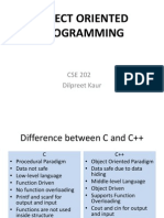 Object Oriented Programming: CSE 202 Dilpreet Kaur