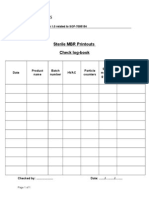 Sterile MBR Printouts Check Log-Book