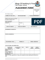 Hailey College Job Placement Form