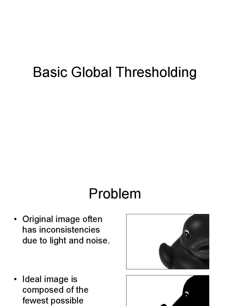 Basic Global Thresholding in Image Processing | PDF | Algorithms | Vision