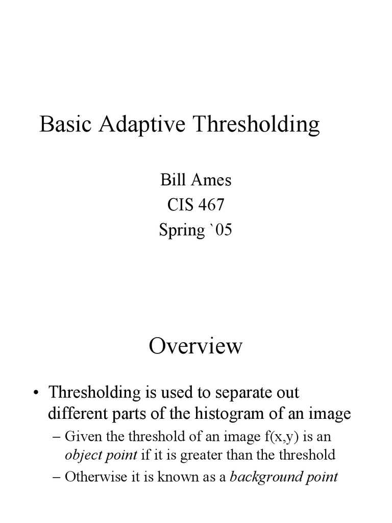 Adaptive Thresholding in Image Processing | PDF | Cybernetics | Areas ...