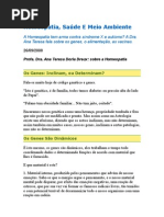 Homeopatia, Saúde e Meio Ambiente - Profa. Dra. Ana Teresa Doria Dreux - Homeopatia