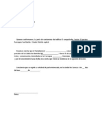 Carta de Residencia para El Banco A Rellenar