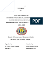Department of Management Studies (2011-2013) : A "Synopsis" ON