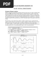 Matlab Training Session Vii Basic Signal Processing: Frequency Domain Analysis