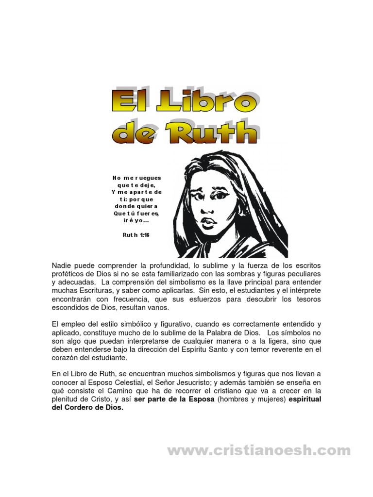 Enseñanzas del Libro de Ruth en la Biblia | PDF | Libro de rut | Cristo ...