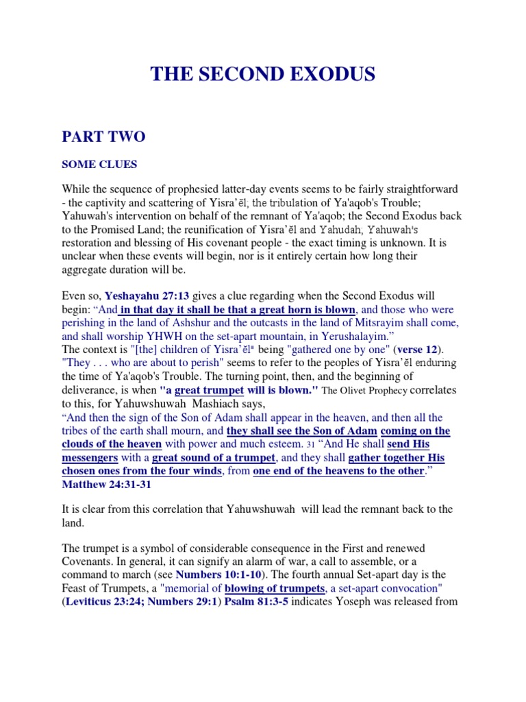 The Second Exodus Part2 Pdf Yahweh Tetragrammaton