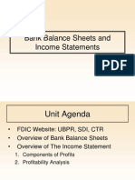 Bank Balance Sheets and Income Statements