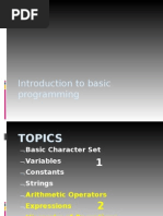 Introduction To Basic Programming