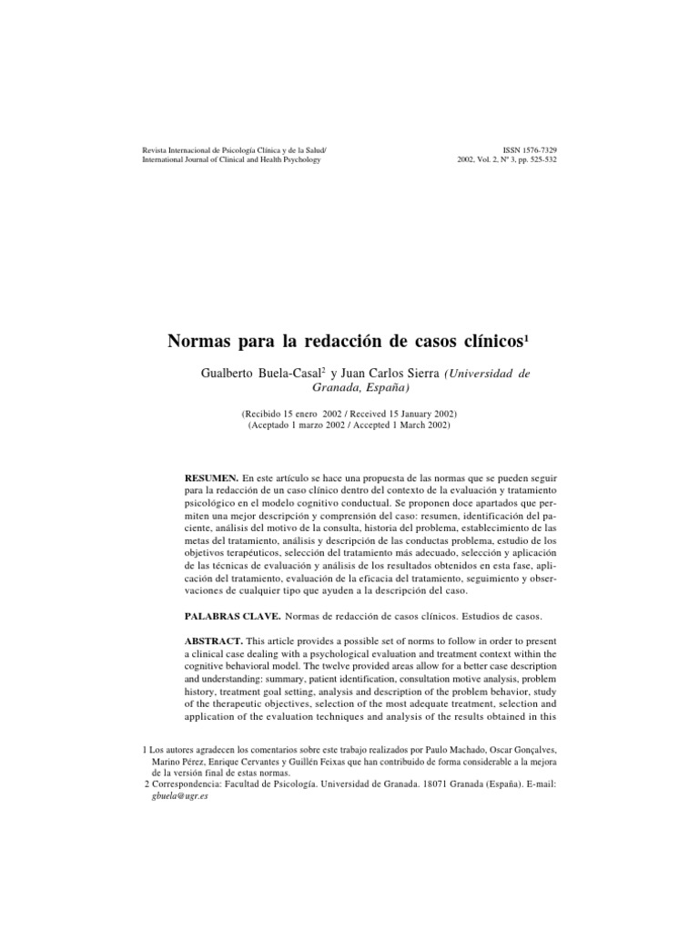 Normas para redacción de casos clínicos Behavior