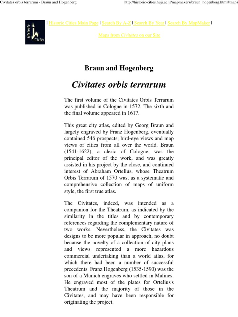 Civitates Orbis Terrarum Overview | PDF | Cartography | Visualization ...
