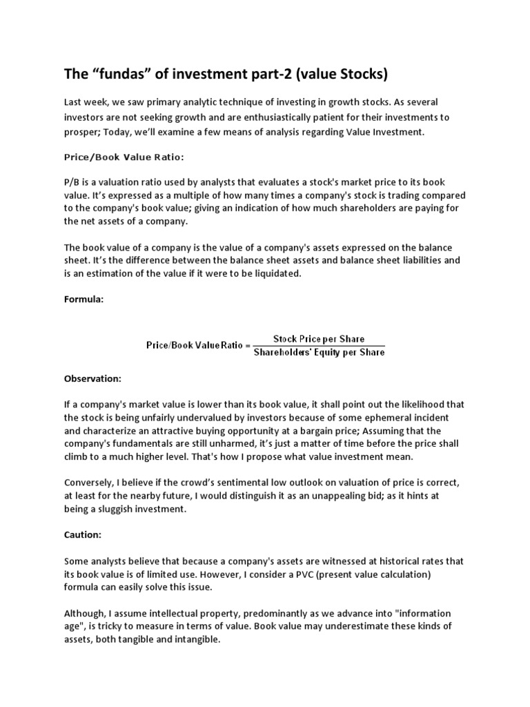 Value Investment Strategies Explained | PDF | Book Value | Valuation ...
