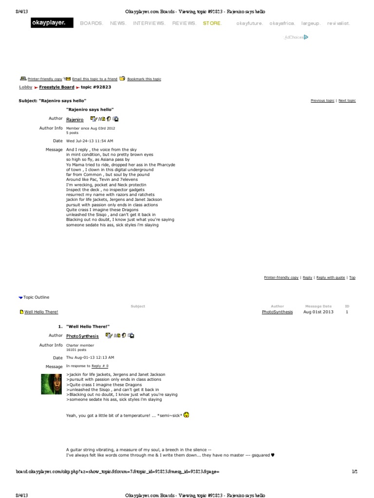 Okayplayer-Raj Says Hello | PDF | Cyberspace | Computer Mediated ...