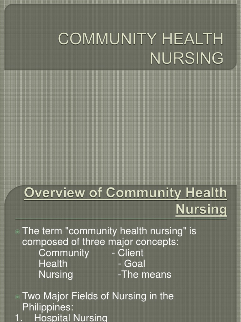 Community Health Nursing Ppt Nursing Community