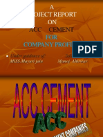 A Project Report ON: Acc Cement