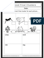 Name: Date:: Write in The Correct Final Cluster For Each Picture..