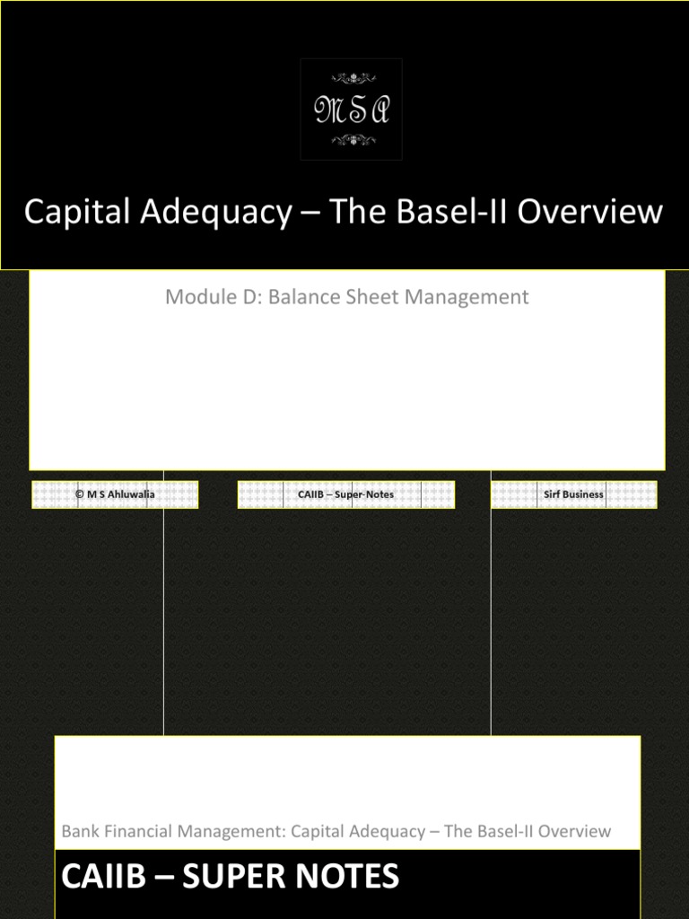 CAIIB Super Notes Bank Financial Management Module D Balance Sheet