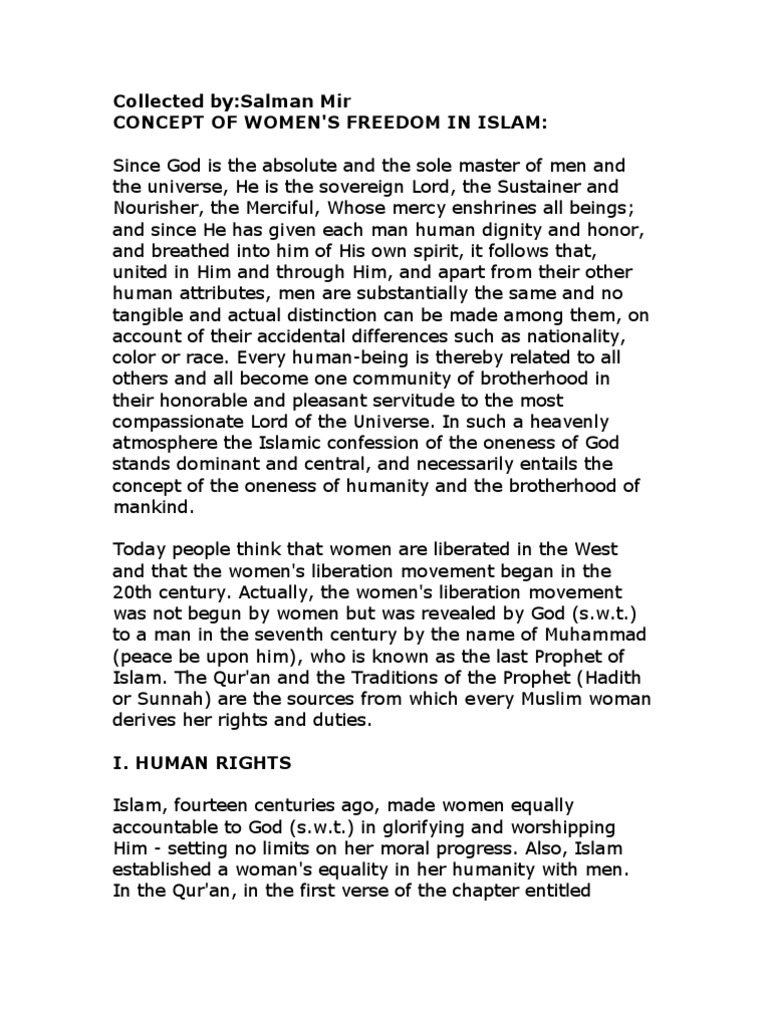 Women's Rights in Islam Explained | PDF | God In Islam | Women In Islam
