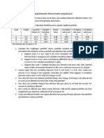 Creating Markowitz efficient frontier using MS-Excel