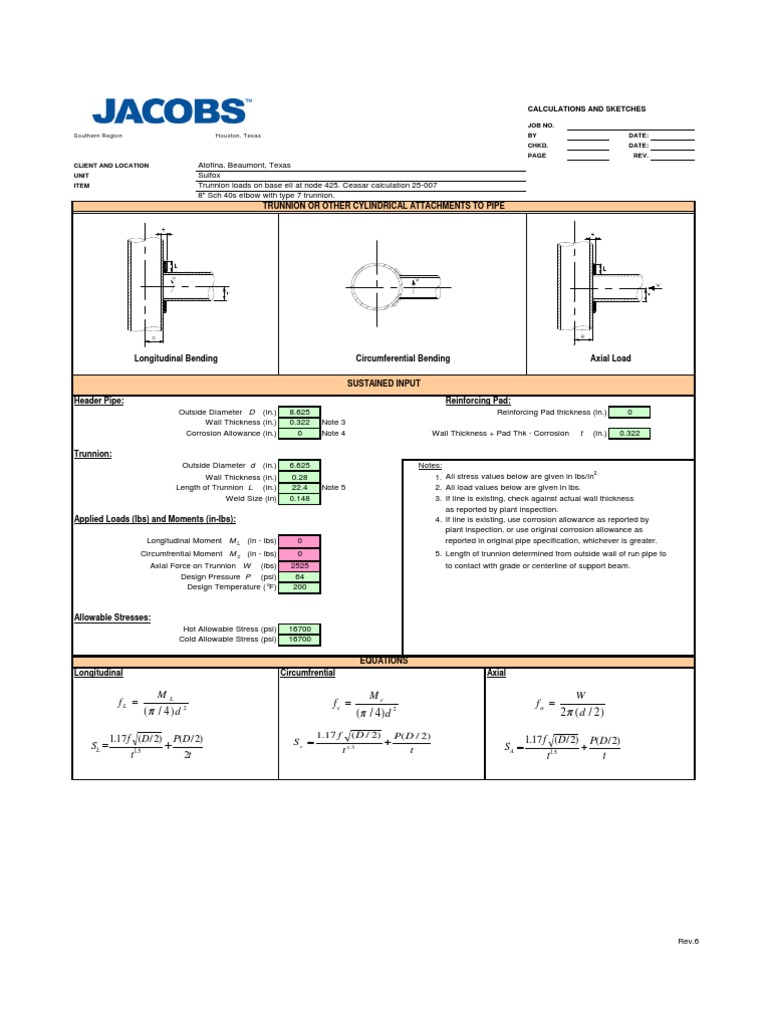 Trunnion Calc r6 Bending Pipe (Fluid Conveyance)