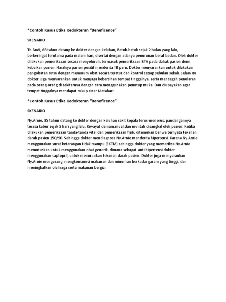 Contoh Kasus Etika Kedokteran Contoh Kasus Etika Kedokteran