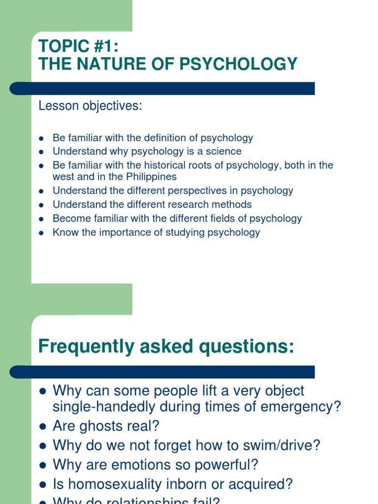 Understanding the Nature of Psychology | PDF | Mind | Experiment