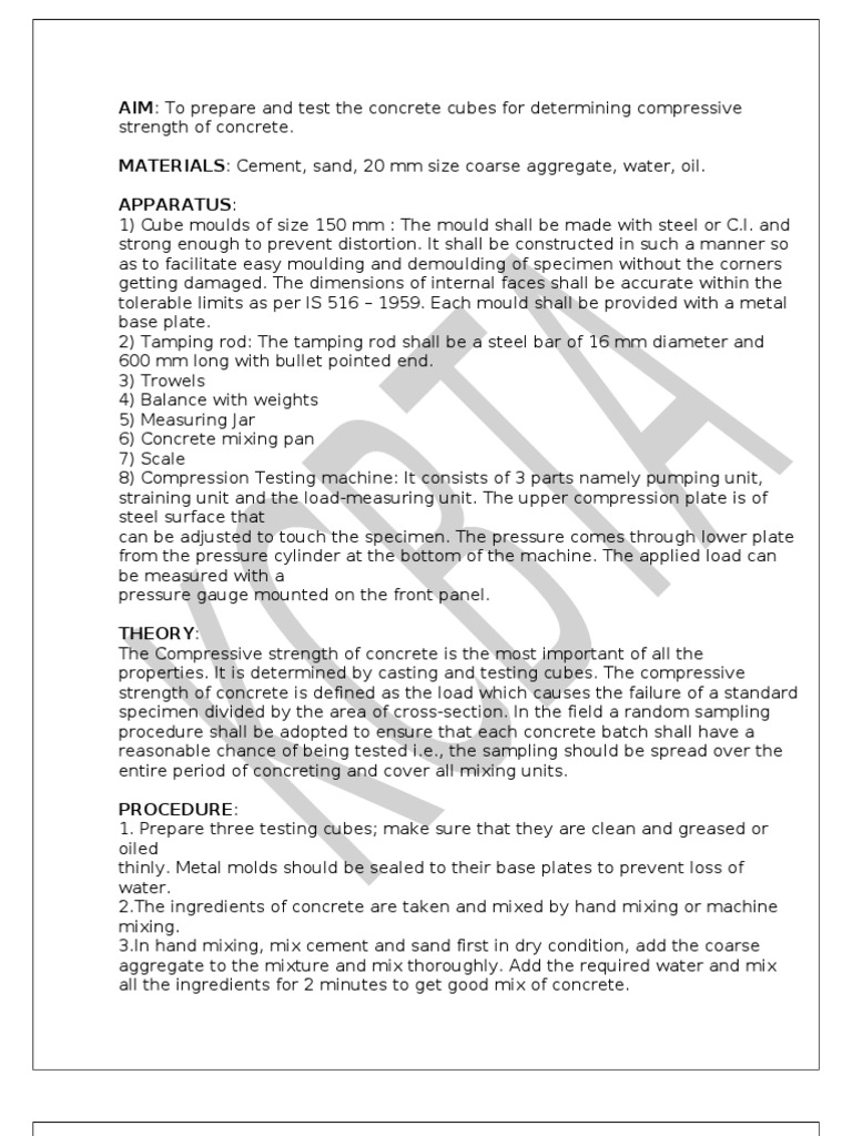 Compressive Strength Testing of Concrete | PDF | Concrete | Structural ...