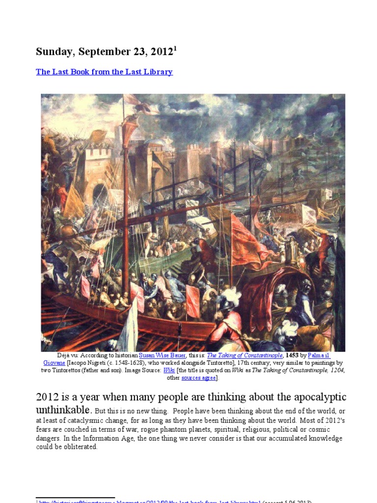 The Last Book Of The Imperial Library Of Constantinople Libraries Byzantine Empire
