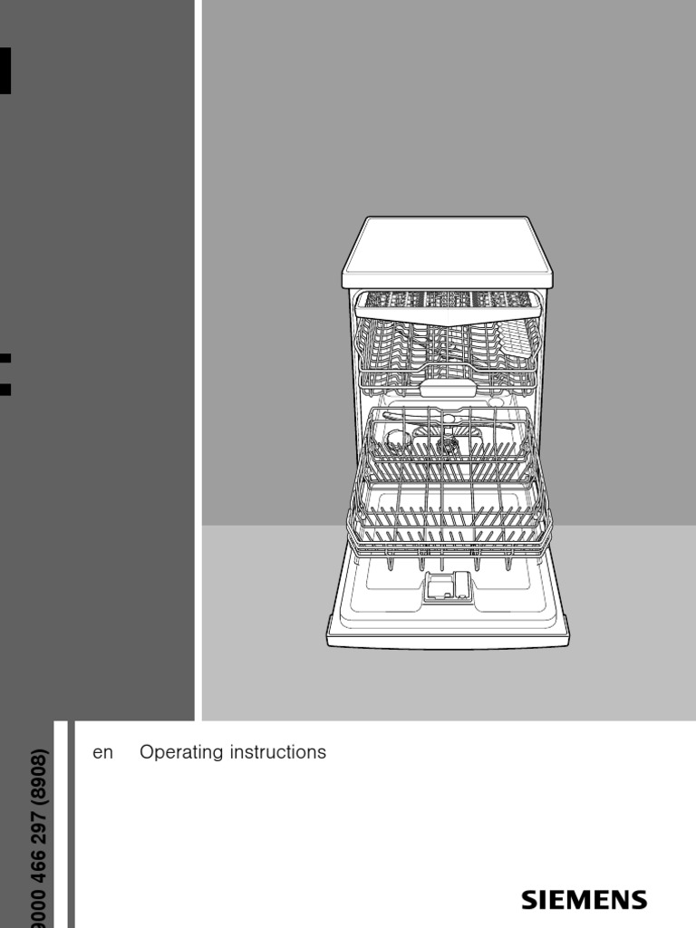 SN26T592EU User Manual PDF Dishwasher Water Heating