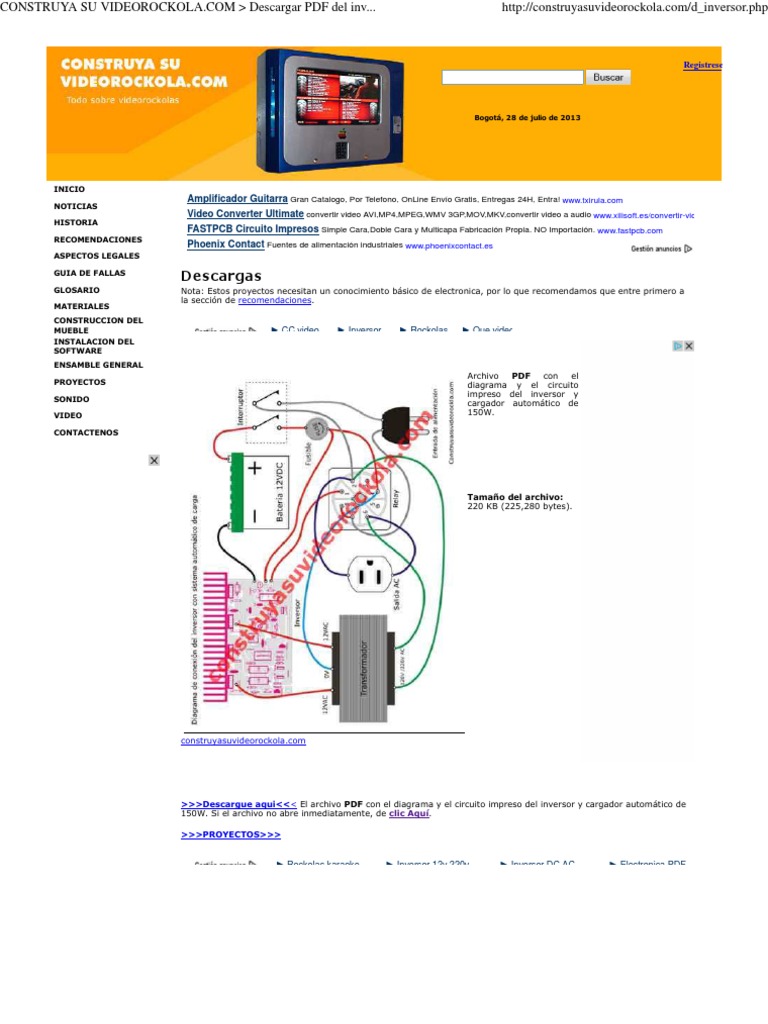 Construya Su Videorockola - Com - Descargar PDF Del Inversor de 150w | PDF