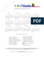 Calendario de Colombia 2013