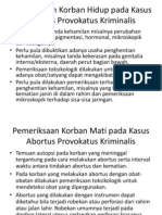 Pemeriksaan Korban Hidup Pada Kasus Abortus Provokatus Kriminalis