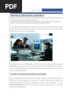Serviços bancários gratuitos