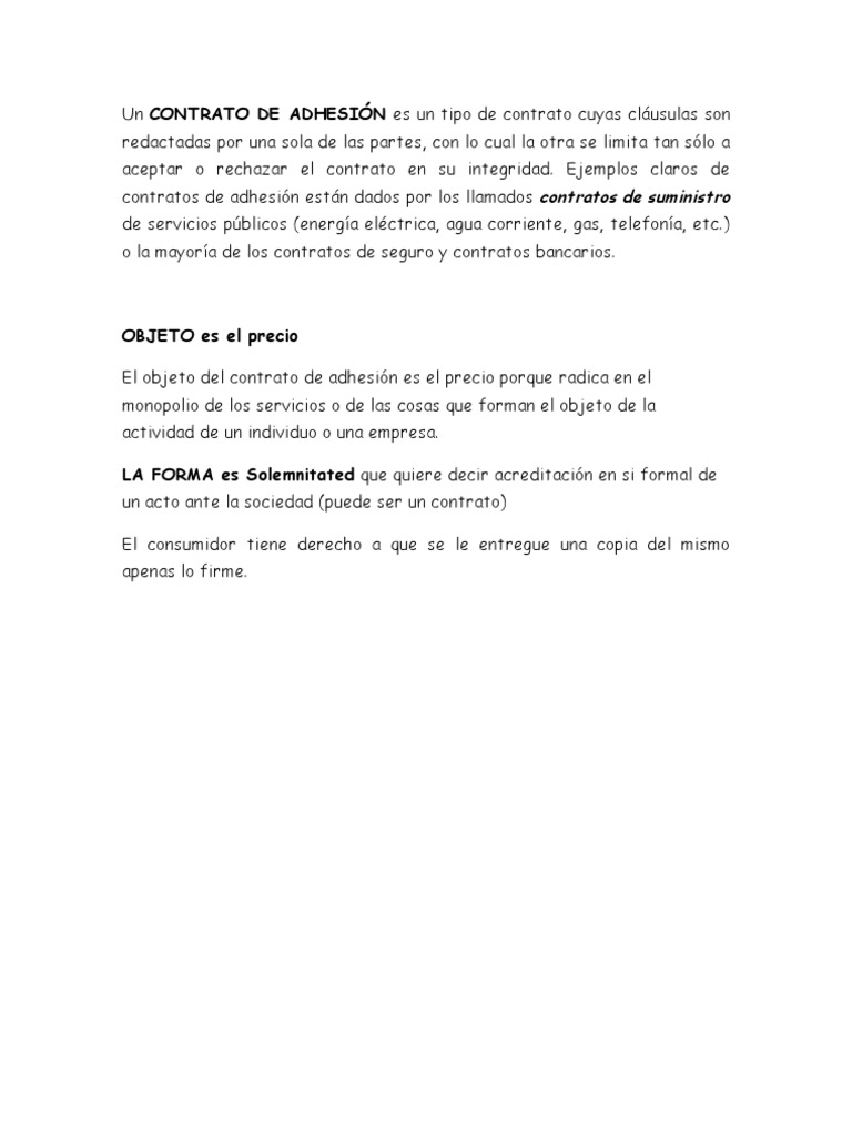 Contrato de Adhesion | PDF