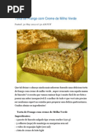 Torta de Frango Com Creme de Milho Verde