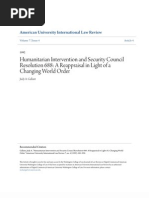 Humanitarian Intervention and Security Council Resolution 688- A