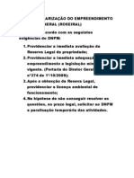 PARA REGULARIZAÇÃO DO EMPREENDIMENTO DA ÁGUA MINERAL