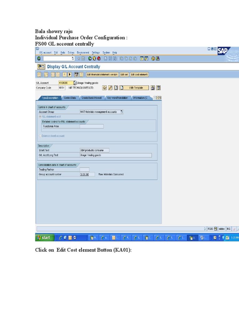 Individual Purchase Order Setup in SAP | PDF | Business | Computing