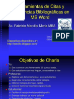 Uso de Herramientas de Citas y Referencias Bibliograficas en MSWord