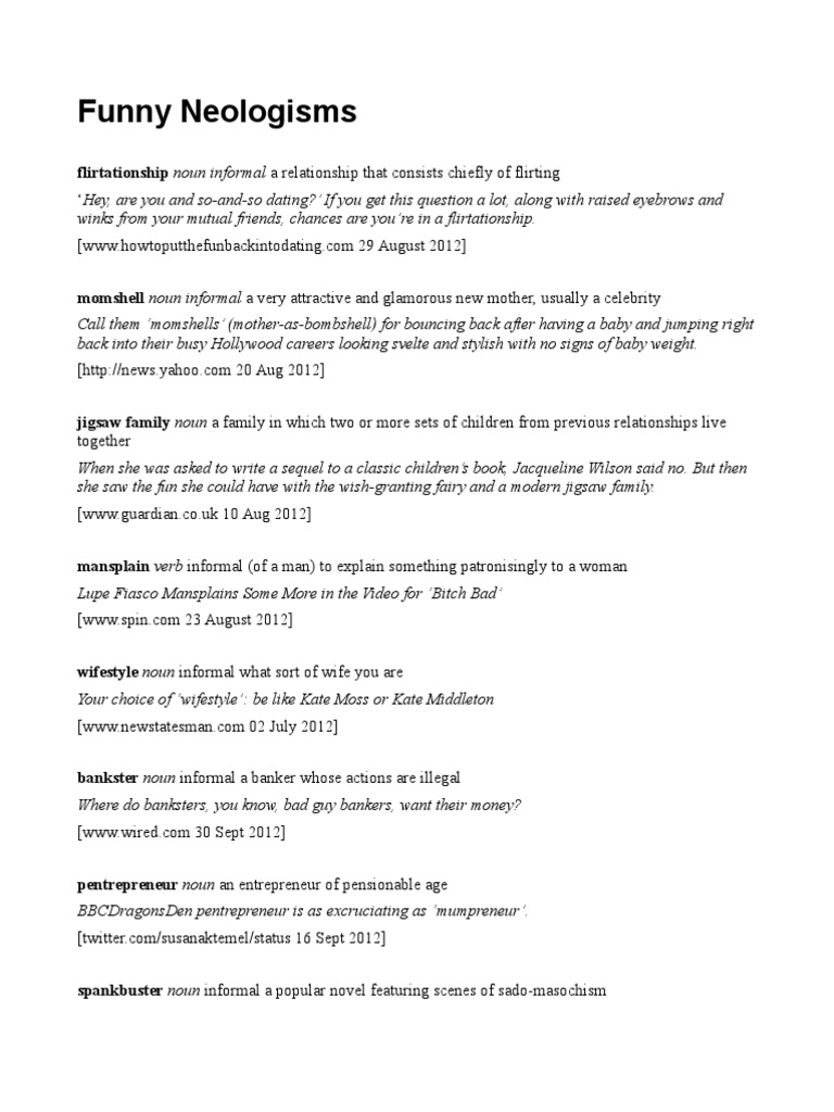 Funny Neologisms PDF Twitter Facebook