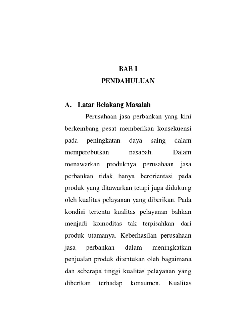 Contoh Skripsi Kualitas Pelayanan